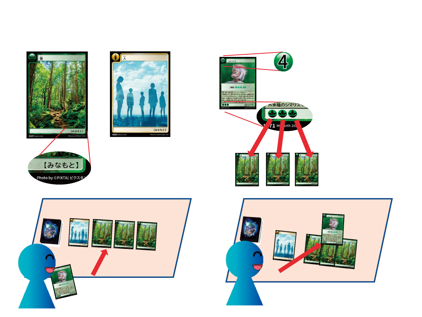 対決カードを出すイメージ